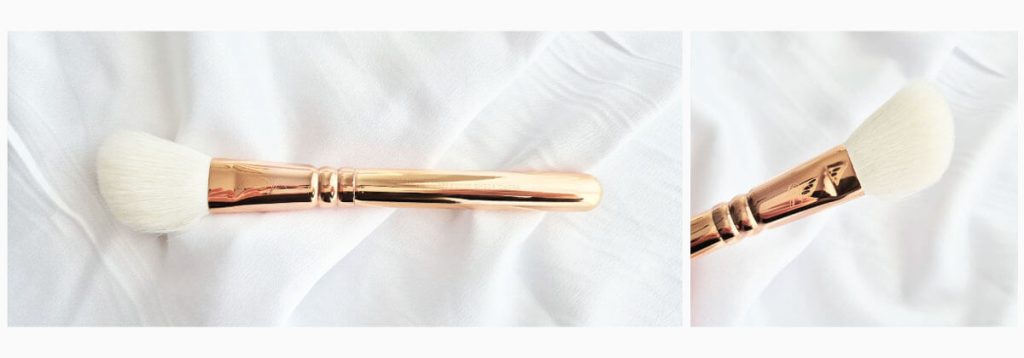 Pinceau biseauté Zoeva 127 Luxe Sheer Cheek rose gold.