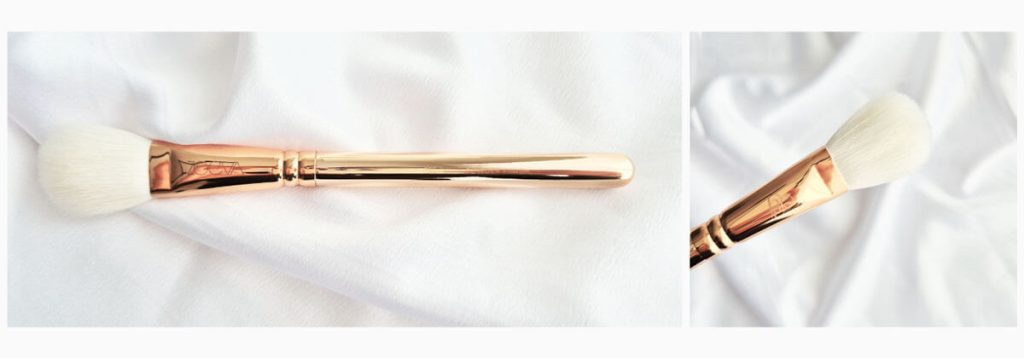 Pinceau précision Zoeva 132 Luxe Powder Finish rose gold.