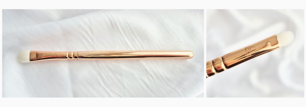 Pinceau plat et dense pour intensifier la pigmentation d'un smoky eye.