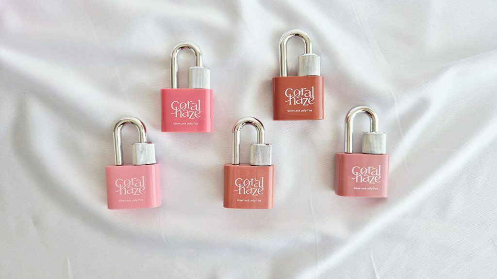 Différentes teintes du Glow Lock Jelly Tint Coralhaze.