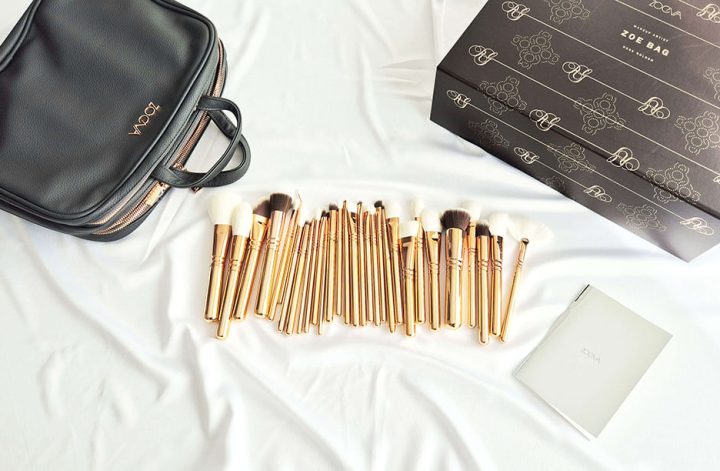 Set de pinceaux Zoeva Rose Gold avec trousse noire et 30 pinceaux de maquillage